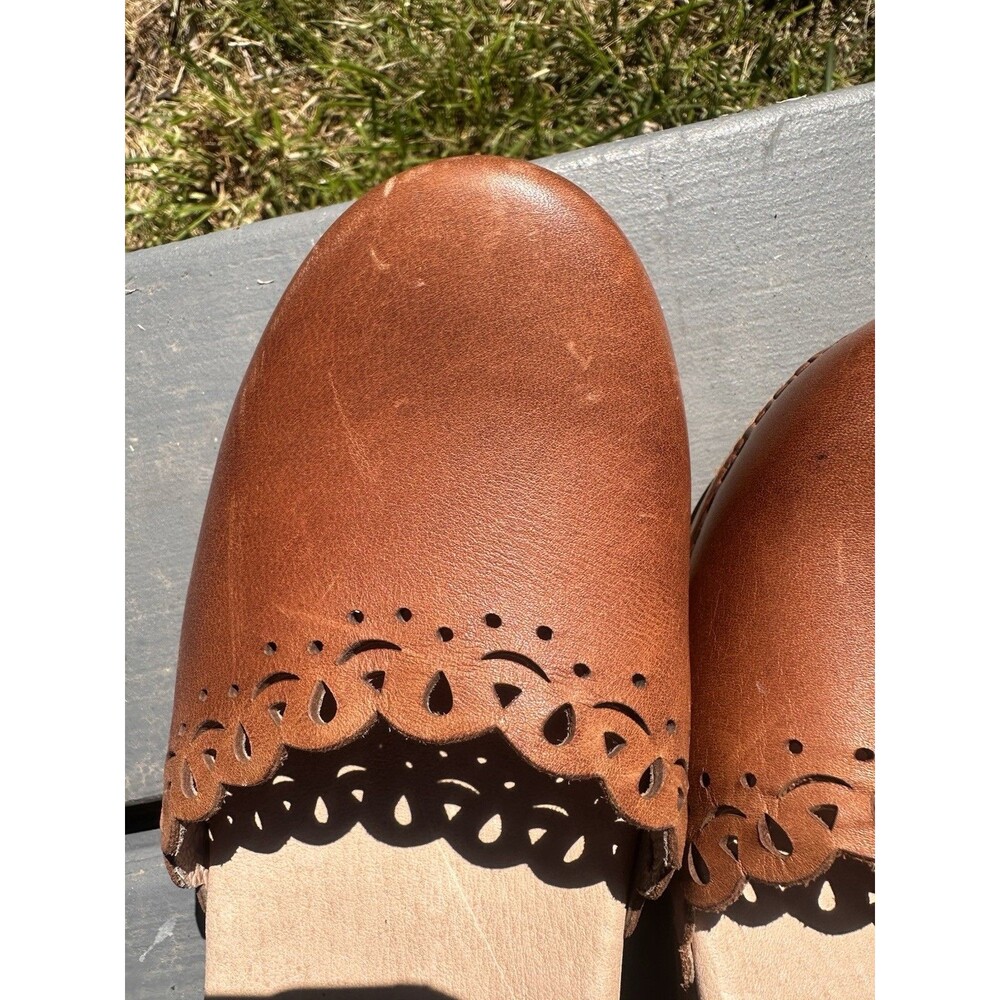 Dansko Women’s Brown Leather Scalloped Slingback Clogs Buckle Strap  EU 41 - Picture 5 of 16